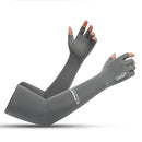 Ice Arm Sleeves Unisex UV Protection 2 Finger Arm Cover (Half Finger Gray) Newly