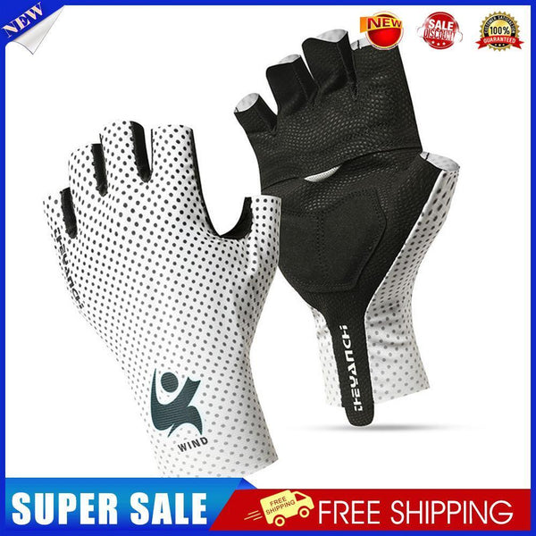 Half Finger Gloves Summer Sports Cycling Gloves for Men Women (White L)