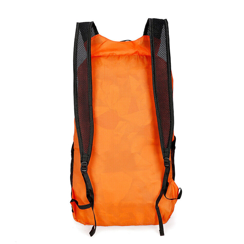 20L Large Waterproof Folding Climbing Backpack Bag Travel Rucksack (Orange)