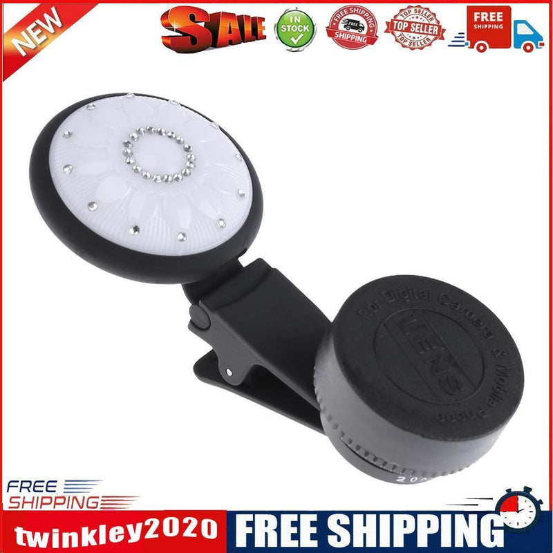 4600k Selfie Flash Light Filling 8 LED with Clip Wide Angle Lens Macro Lens