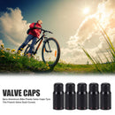 5pcs Aluminum Bike Presta Valve Caps Tire French Valve Dust Covers (Black)