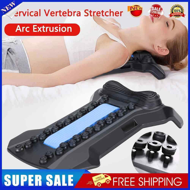 #A Back Massager Stretcher Pain Relief Lumbar Cervical Spine Brace Relaxation To