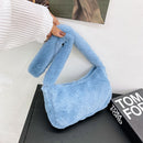 Women Fashion Autumn Winter Plush Underarm Bag Cherry Printing Shoulder Bags