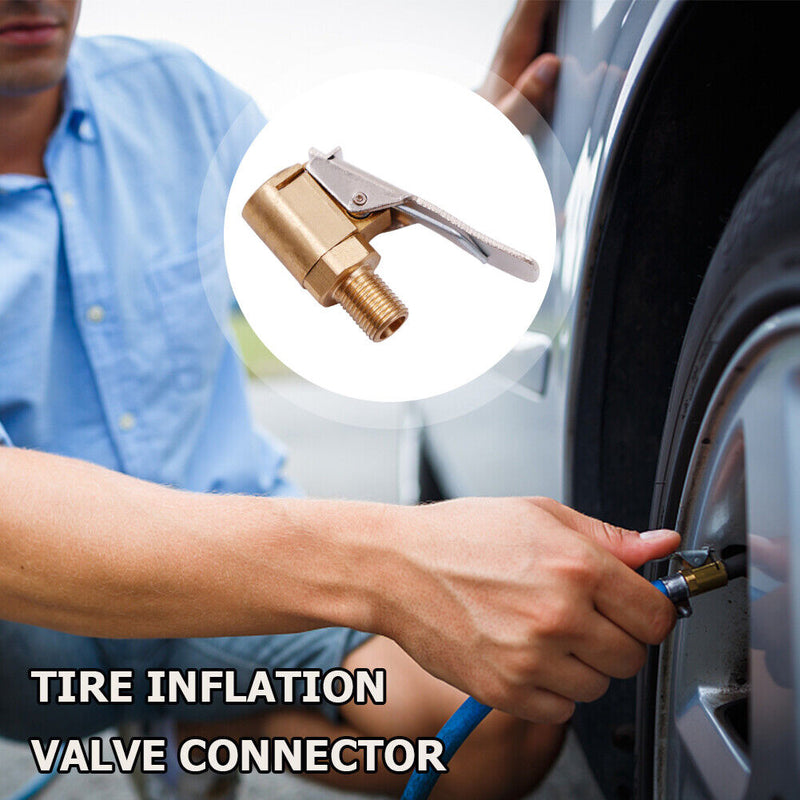 Car Pump Valve Clip Adapter Male-thread Brass Auto Supplies (Non-deflated) Newly