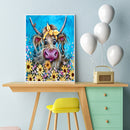#A Colored Hearts Oil Paint By Numbers Kits DIY Handpainted on Canvas Wall Art
