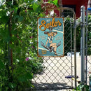 Person on Advertisement Metal Tin Painting Signs Cave Plates Bar Pub Wall Poster