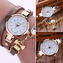 Fashion Leather Casual Bracelet Watch Women Dress quartz Watch Brown