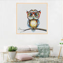 5D DIY Full Drill Diamond Painting Glasses Owl Cross Stitch Embroidery Kit Cr