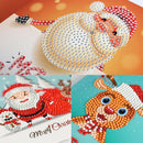 Handmade Xmas Postcards DIY Diamond Painting Merry  Christmas 5D Greeting Cards