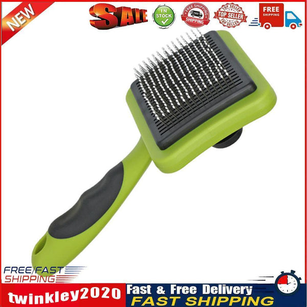 Pet Needle Comb Steel Pet Loose Hair Remover Brush Auto Epilation (Green) Newly