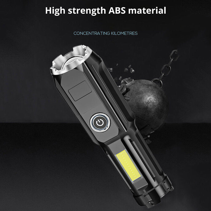 1200mAh Portable Strong Torch USB Rechargeable Waterproof Flashlight w/ Magnetic