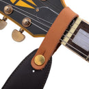 Leather Electric Guitar Strap Button Lock Belt for Bass Ukulele (Brown)