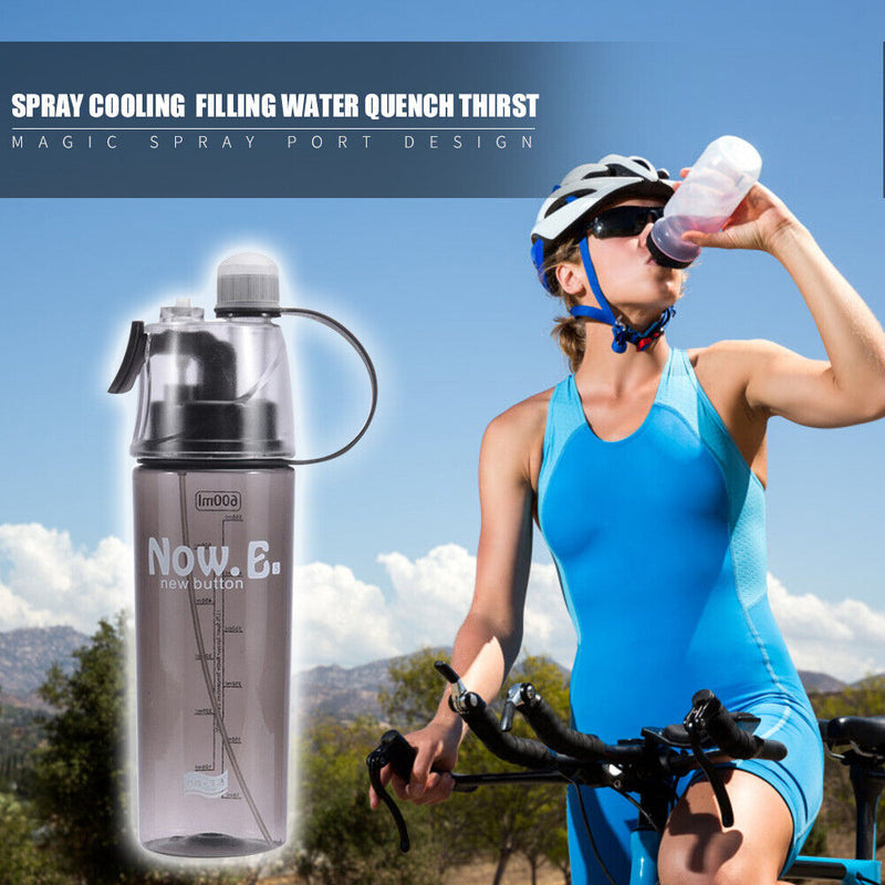 600mL Sports Spray Kettle Outdoor Cycling Camping Leakproof Water Bottle Newly