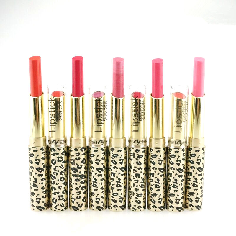 12 Color Cosmetic Makeup Bright Leopard Lipstick Lip Gloss Long Lasting Se hot.