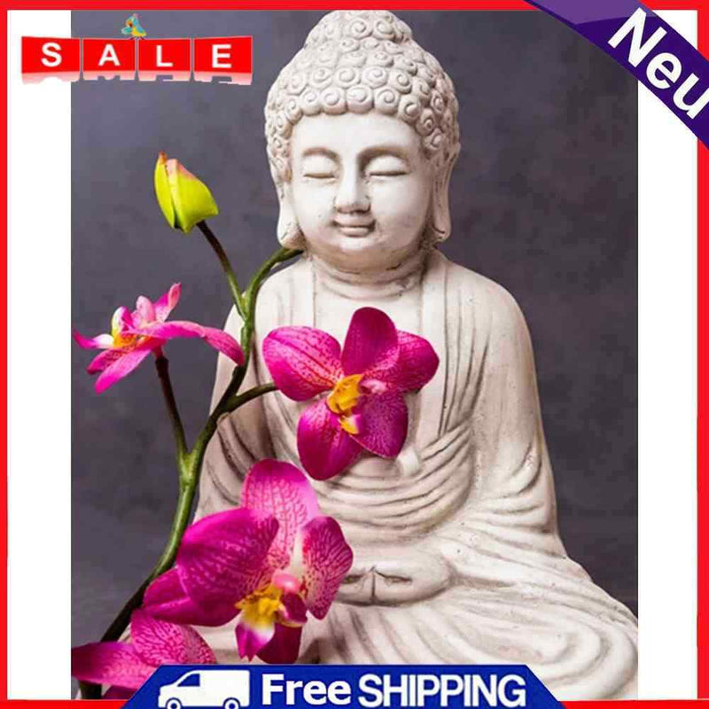 Acrylic Oil Painting By Numbers Buddha Flowers Digital Picture Home Wall Decor