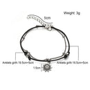 Leather Women Jewelry Multi Layer Sun Pendant Beads Charm  Anklets Foot Chain