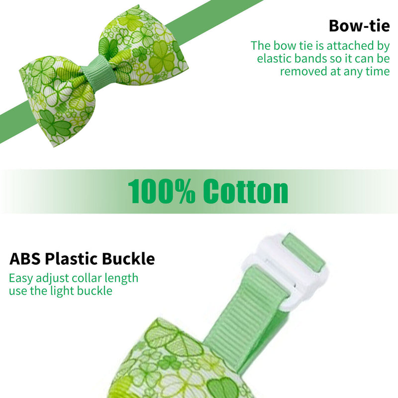 Dog Bow Tie - Adorable Dog Cat Irish Lucky Shamrock Collars for St. Patricks