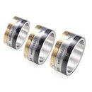 Spinner Titanium Steel Biker Rotatable Punk 3 Part Roman Numerals Rings