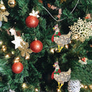 Christmas Ornaments 4 Pack Hanging Chicken with Scarf Theme Party Props
