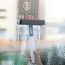 Glass Wiper 2 Side Window Bathroom Cleaning with Water Spray Bottle (Blue) Newly