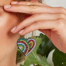 5D DIY Diamond Painting Earrings Double-sided Heart Drop Earrings (RZ017) Newly