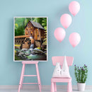 River House Full Round Drill Mosaic Art Picture Rhinestone 5D Diamond Paintin