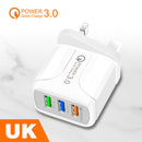 5V 2.4A 3 Port USB Smart QC 3.0 Fast Charging Travel Wall Phone Charger Adapter