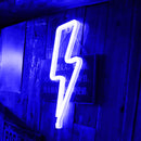 Flash Shaped Neon Lights USB Battery Operated Hanging Night Lamp (Blue) Newly
