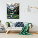 Painting By Numbers DIY Snow Mountains Hand Painted Canvas Oil Art Picture Kit