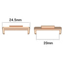 2pcs 24mm Metal Connector 304 Stainless Steel Watch Band Adaptor No Spring