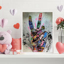Scrawl Hand Oil Paint by Numbers Hand Painted Frameless Picture Home Ornament