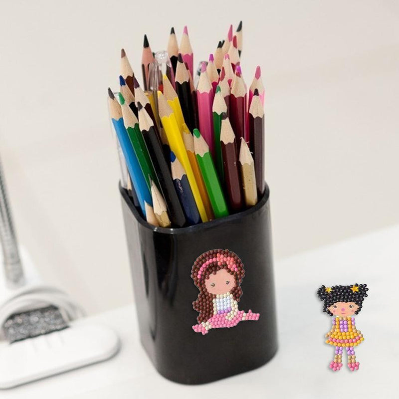 Girls Full Drills Round Diamond Painting Embroidery Double Side Stickers Cartoon
