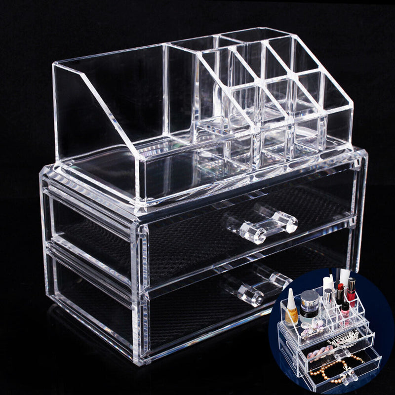 Acrylic Cosmetic Organizer Drawer Makeup Case Storage Insert Holder Box