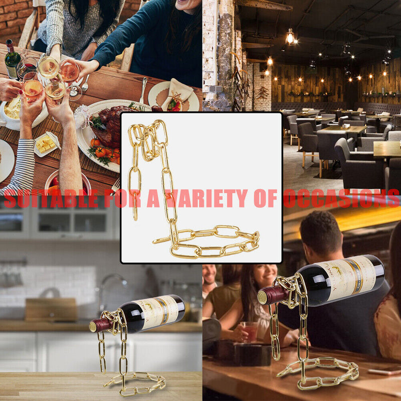 Wine Display Stand Chain Cabinet Restaurant Suspension Retro Magical Wine Rac
