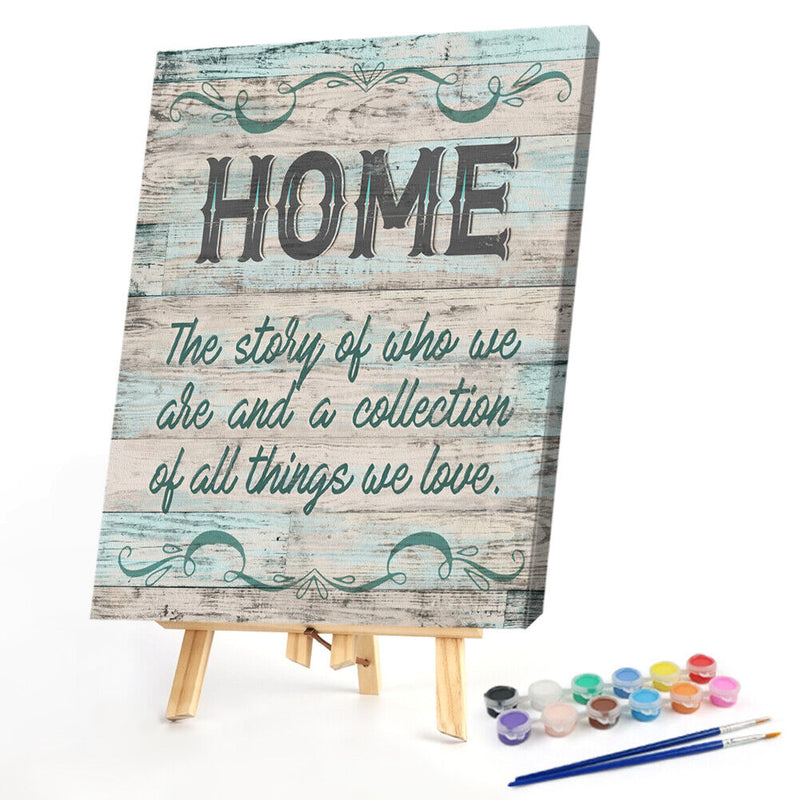 Digital Paint Calligraphy Painted By Numbers On Canvas Wall Decor