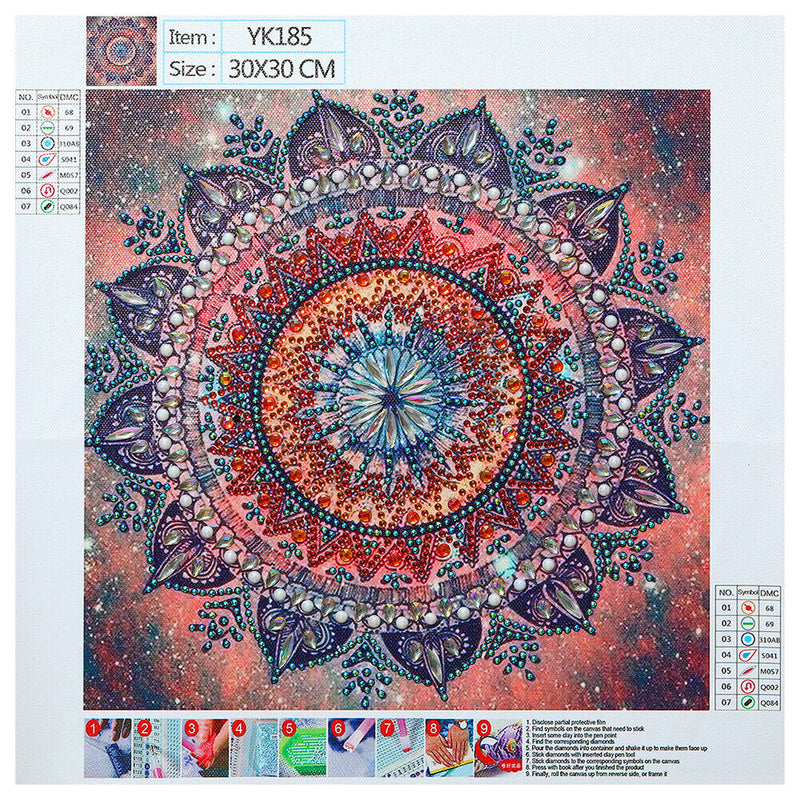 5D DIY Partial Special Shaped Drill Diamond Painting Mandala Decor (YK185) Newly