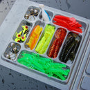 35Pcs Soft Worm Fishing Baits  Jig Head Hooks Simulation Lures Newly