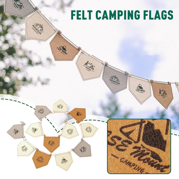 Tent Flag Banner Tent Flag Felt Flag Pentagonal Camp Flags Camping Flags~