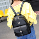 4pcs Women PU leather Backpack Shoulder Bag Clutch Bag Card Holder(Black)