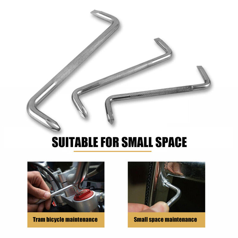 3pcs Right Angle Elbow Z-shape Mini Phillips Slotted Screwdrivers Hand Tool