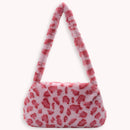 Animal Pattern Underarm Bag Women Mini Plush Shoulder Handbags Purse (9)