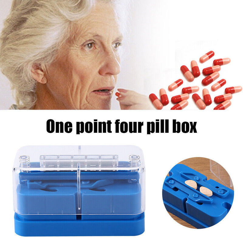 Portable Pill Holder Medicine Storage Box Tablet Cutter Splitter Health Care