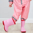Kids Rain Suit Toddler Raincoat Unisex Baby Waterproof Coverall (Pink L)