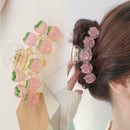 Small Peach Heart Peach Crystal Shark Clip Back Head Clip Small Clip Hair P4O5