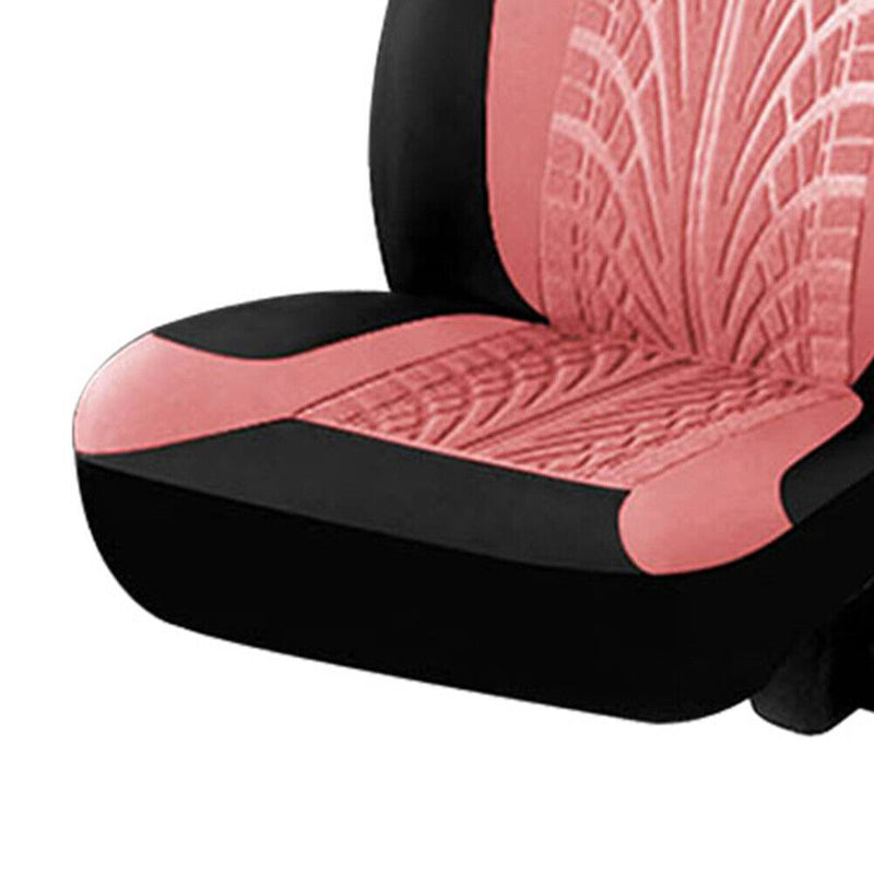 Car Seat Cover Set Butterfly Pattern PU Leather for 2 Bucket Seats (Pink) Newly