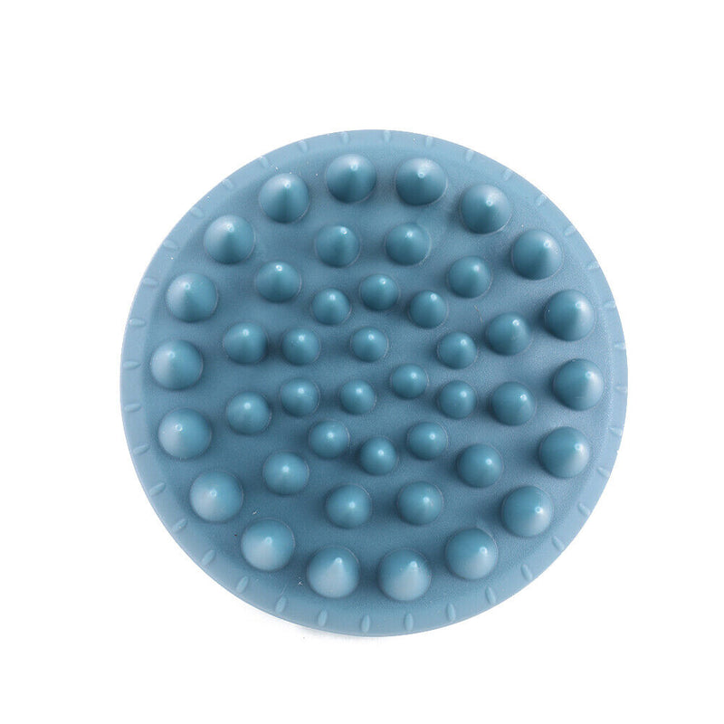 Portable Silicone Shampoo Brush Round Soft Scalp Massage Brush (Blue) Newly