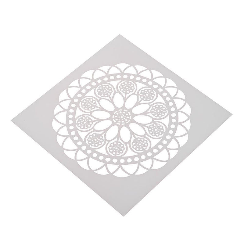Round Flower Print Coffee Cake Stencil Fondant Buttercream Spray Mold Decor