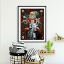 Full Embroidery Printed Santa Claus Riding Motorcycle DIY 11CT Needlework Sets