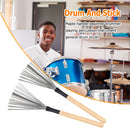 Metal Wire Drum Brush Sticks Maple Wood Cleaner Drum Musical Percussion Brushes