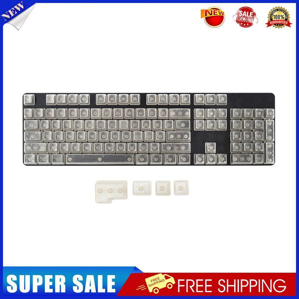 104pcs Transparent Mechanical Keyboard Keycaps Computer Key Cap Set (White)